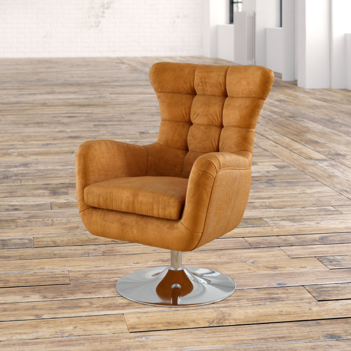 Mercury Row Cantillo Leather Swivel Wingback Chair & Reviews Wayfair.co.uk